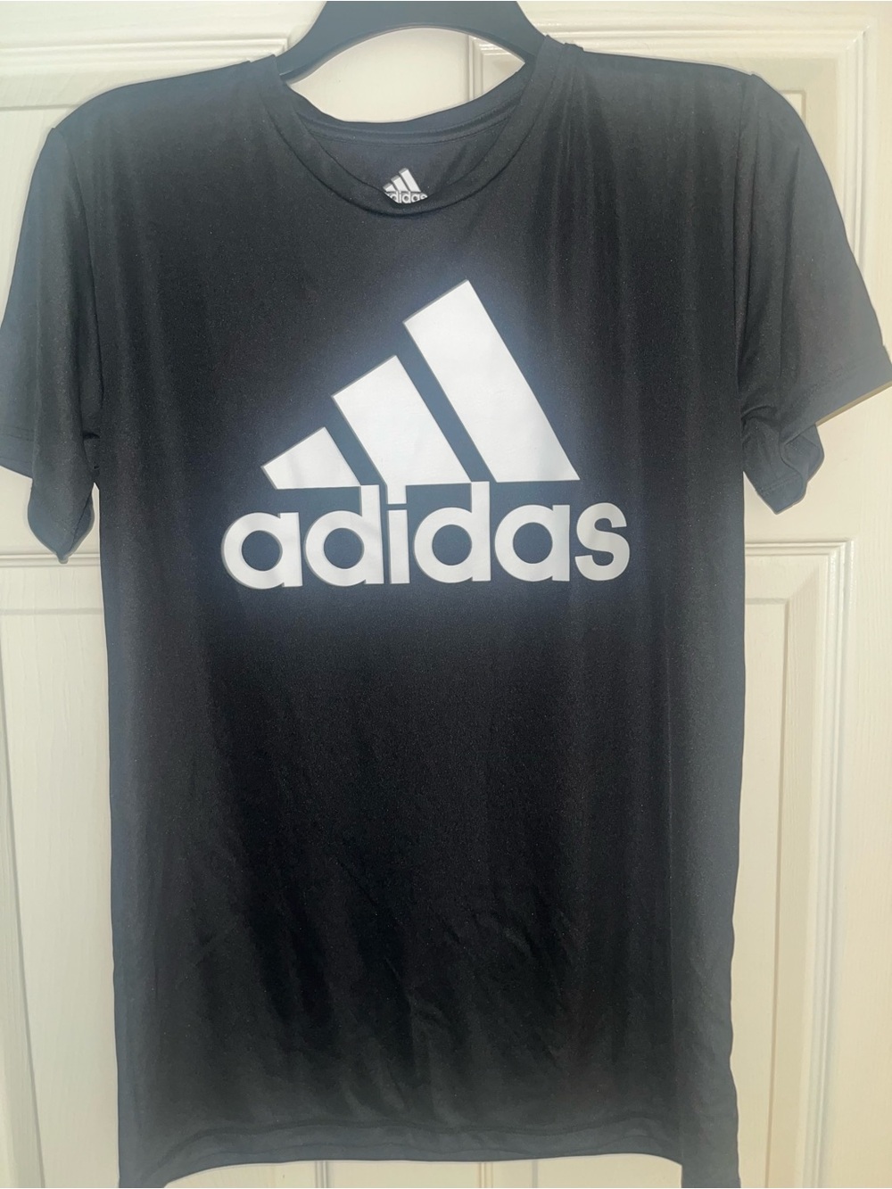 adidas Black Tee with White Trefoil Logo
